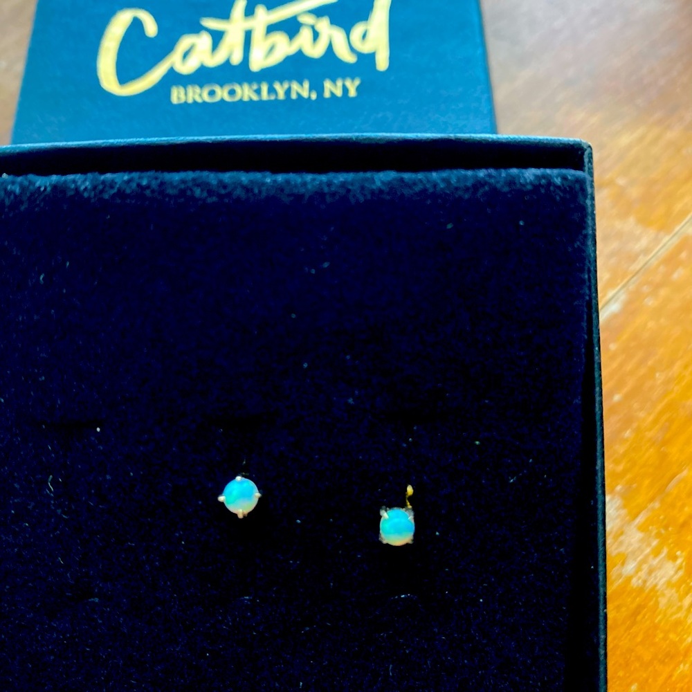 Catbird NYC Sleeping Beauty Opal Studs- Never Worn